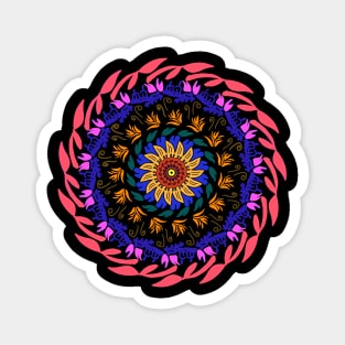 Colorful mandala art design Magnet