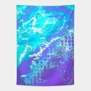 Blue Grunge Abstract Watercolor Paint Texture Tapestry