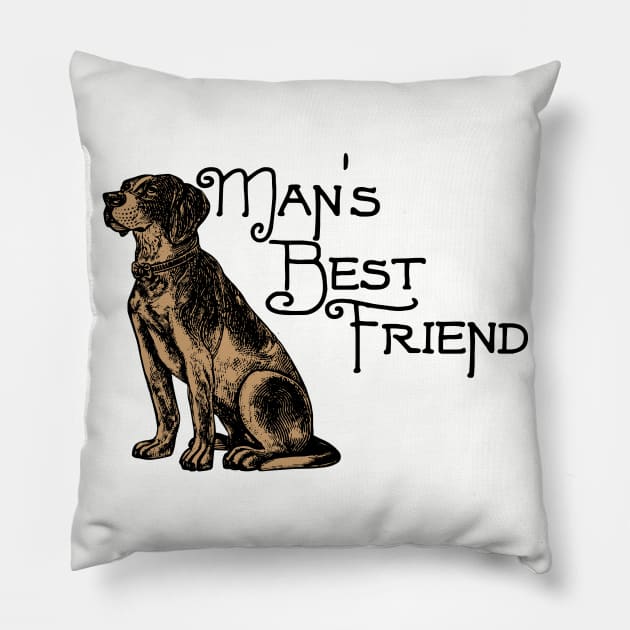 Man's Best Friend - Dog Lover Dogs Pillow by fromherotozero