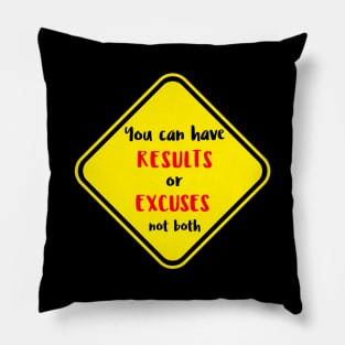Workout Motivation | Results or Excuses not both Pillow