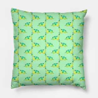 Watercolor Leaf Dino Pattern Pillow