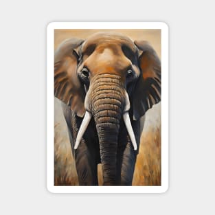 Elephant Portrait Oil Painting Art Magnet