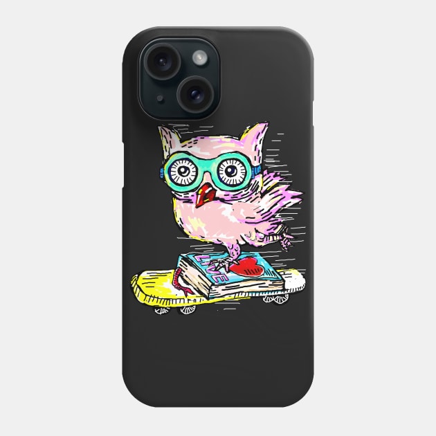 Owl with Skateboard Phone Case by martinussumbaji