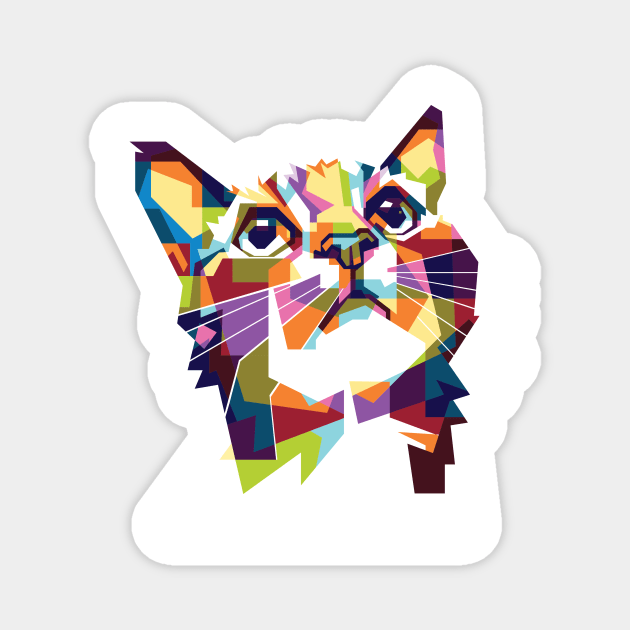 Farbige Katze Magnet by 5StarDesigns