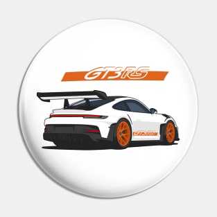 Rear car 911 gt3 rs white orange Pin