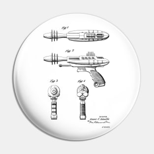 Toy Pistol Vintage Patent Hand Drawing Pin