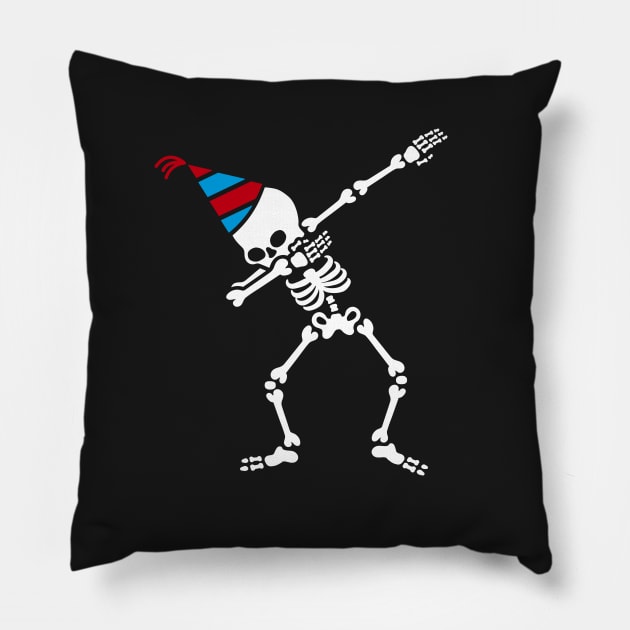 Dab skeleton dabbing birthday party Pillow by LaundryFactory