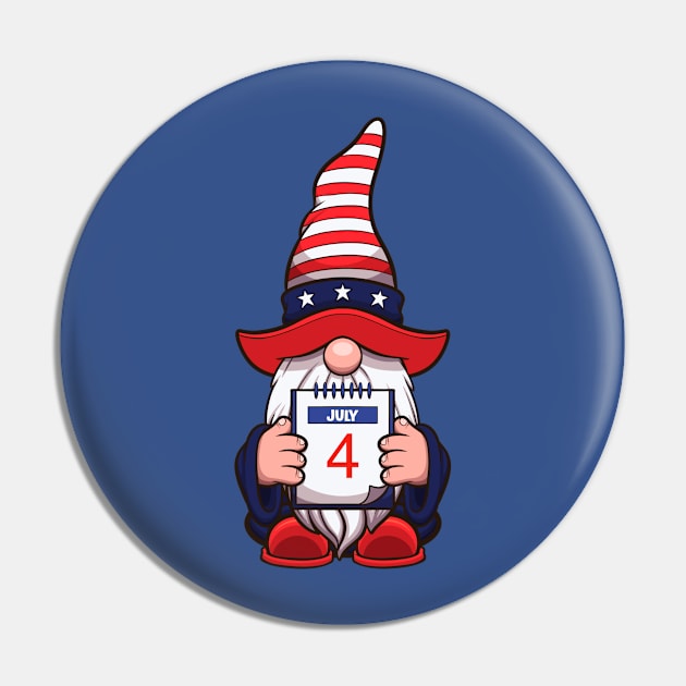 4th Of July Gnome Pin by TheMaskedTooner