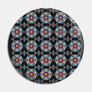 Floral Kaleidoscope Pattern Pin