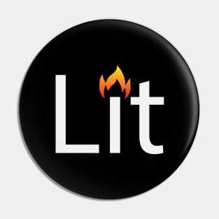 Lit artistic typographic logo Pin