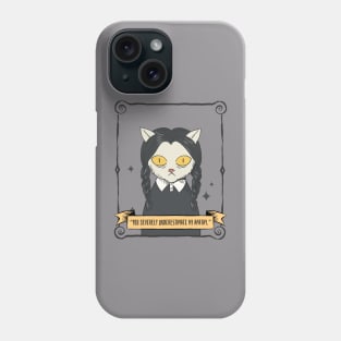 Wednesday Addams Funny Cat Phone Case