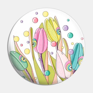 Colorful Tulips Pin