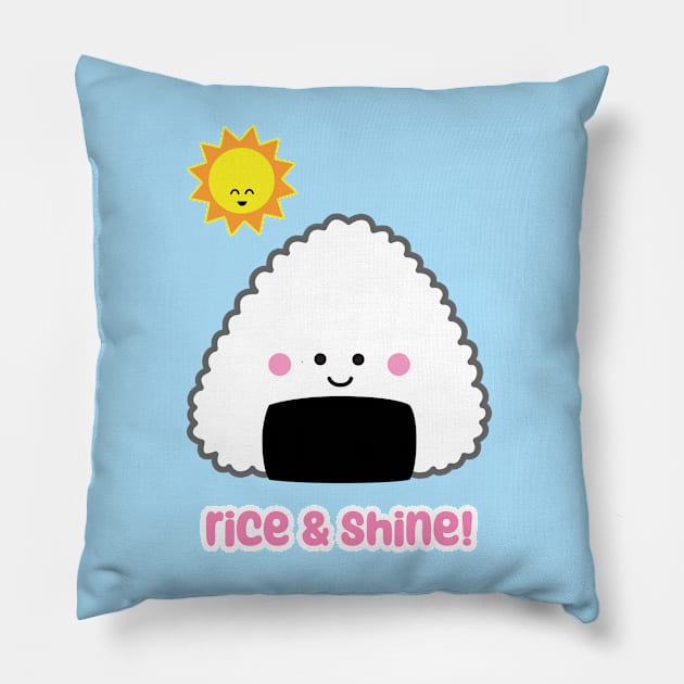 Rice and Shine Onigiri | by queenie's cards Pillow by queenie's cards