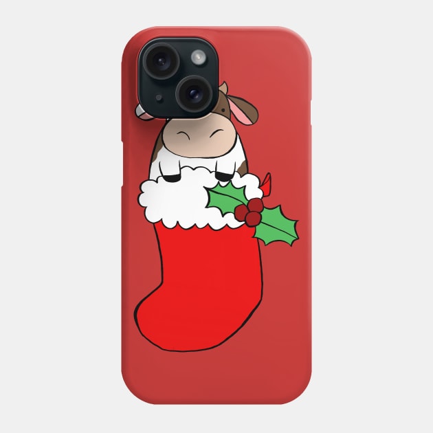 Christmas Stocking Cow Phone Case by saradaboru