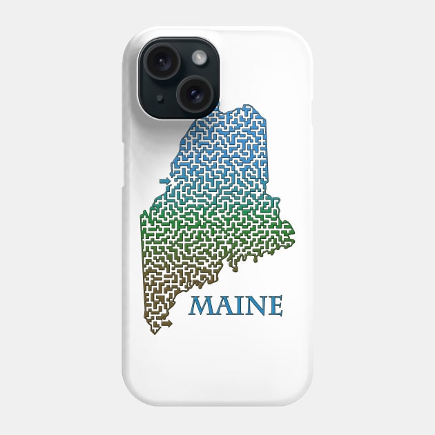 State of Maine Colorful Maze Phone Case by gorff