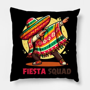 Fiesta Squad Dabbing Mexican Poncho Cinco de Mayo Pillow