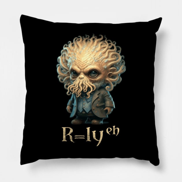 Cthulhu Einstein - R=lyeh (E=mc2), Chtulhu pun Pillow by InfinityTone