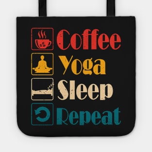 Coffee Yoga Sleep Repeat Tote