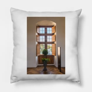 River View - Window of Château de Chenonceau, France Pillow