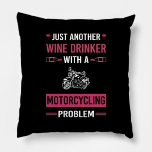 Wine Drinker Motorcycling Motorcycle Motorbike Motorbiker Biker Pillow