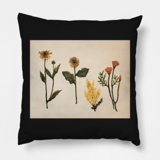 Golden Floral Pillow