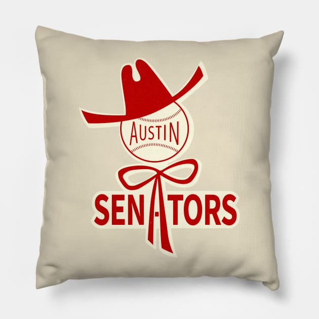 Defunct Austin Senators Baseball 1962 Pillow by LocalZonly