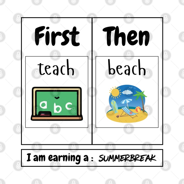 First Teach Then Beach I Am Earning A Summer Break Teacher by Helen Morgan