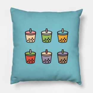 6 Bubble Tea Flavors Pillow