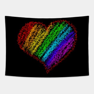 Rainbow heart Tapestry