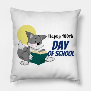 Fox 100  day of school Pillow