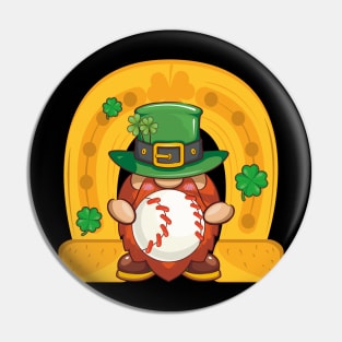 Gnome Holding Tennis St. Patrick's Day Pin