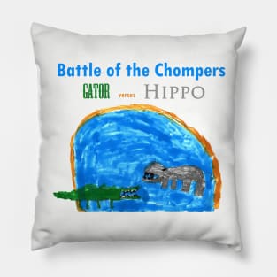 Animal Battle: Gator vs Hippo Pillow