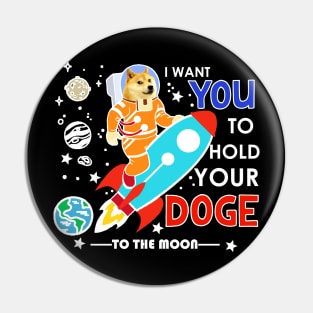 DogeCoin to The Moon Funny Mining Shiba Coin Mars Astronaut Pin