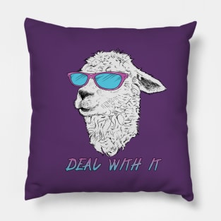 Deal With It Alpaca Pillow