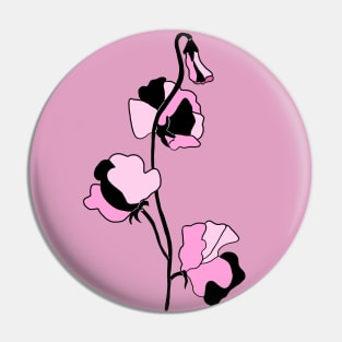 Dusty Rose Sweet Pea Flower Pin