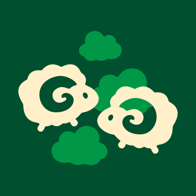 Green Meadows - cute sheeps by XOOXOO