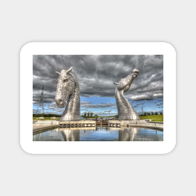 the Kelpies , Helix Park , Grangemouth  654 Magnet by goldyart