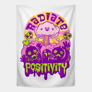 Radiate Positivity - Toxic Positivity Mushroom Cloud Tapestry