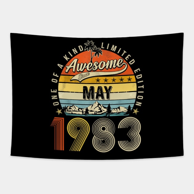 Awesome Since May 1983 Vintage 40th Birthday Tapestry by Gearlds Leonia