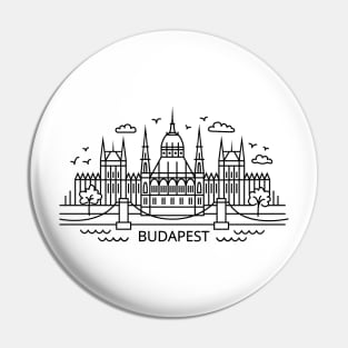 Budapest line art Pin