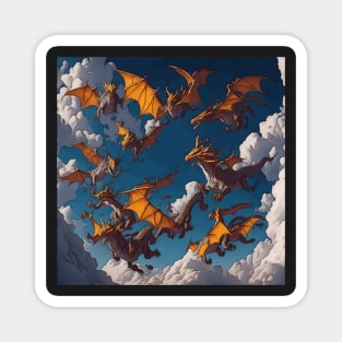 A Mesmerizing Array of Dragons Dancing In The Clouds Magnet