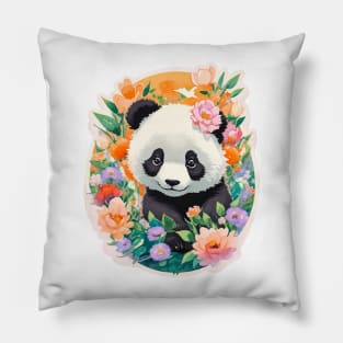 Beautiful Colorful Panda Pillow