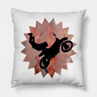 Biker and Star Abstract Design Pillow