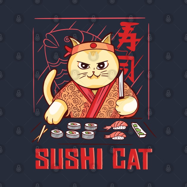 Sushi Cat Chef by HiFi Tees