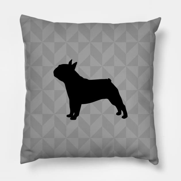 Frenchie or French Bull Dog Lover Gift - Scandi Geometric Silhouette Pillow by Elsie Bee Designs