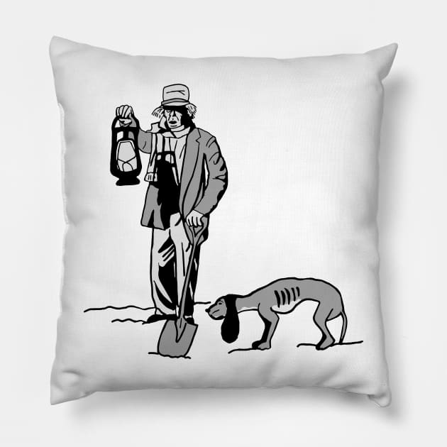 Haunted Mansion Graveyard Caretaker Groundskeeper and Dog Pillow by TheTreasureStash