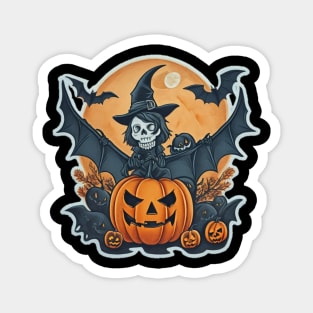 witch skull Halloween Magnet