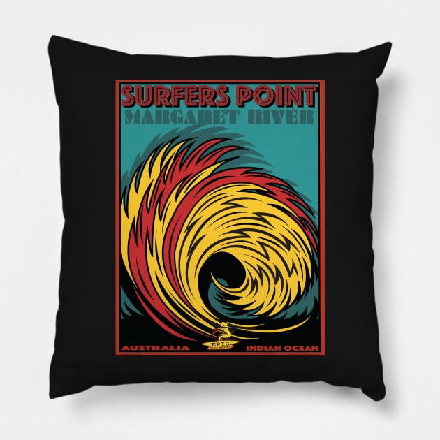 SURFERS POINT MARGARET RIVER AUSTRALIA Pillow by Larry Butterworth