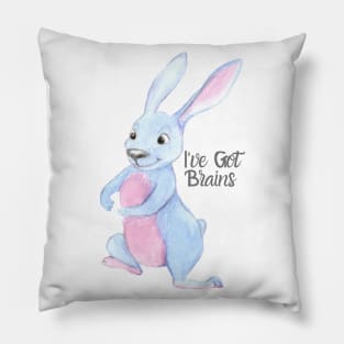 I've Got Brains Rabbit Pillow