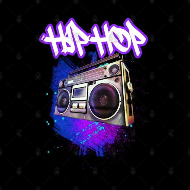 Hip Hop Boombox Purple X by LopGraphiX